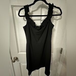 Lulu's Black Ruffled Mini Dress